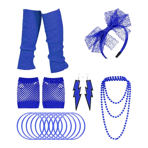 High-Grade Maxbell Costume Accessories Set Headband Outfit for Stage Performance Dance Events Blue Durable