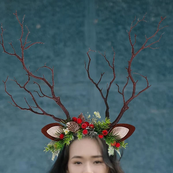 Selected Maxbell Antlers Christmas Headband Ornaments Hair Band for Holiday Party Favors Premium