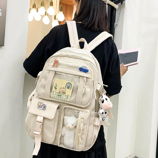 Effective Maxbell Women Backpack School Bag Laptop Side Pockets Girls Teenager Gift white Powerful