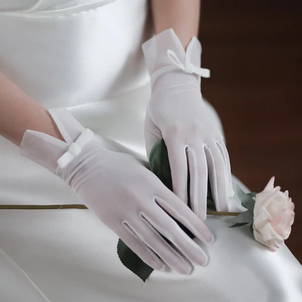 Reliable Maxbell Wedding Bride Dress Gloves Ladies Bridal Gloves Full Fingers for Cosplay Pure