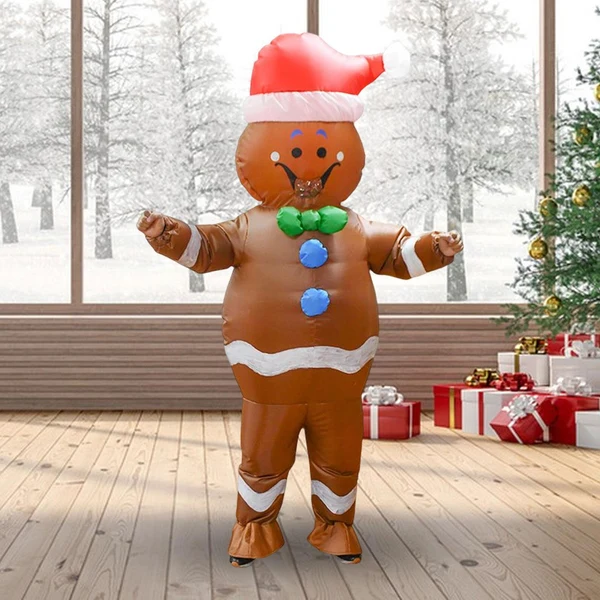 Durable Maxbell Inflatable Costume Fancy Dress Comfortable Cosplay for Decor Holidays Party Gingerbread Man Effective