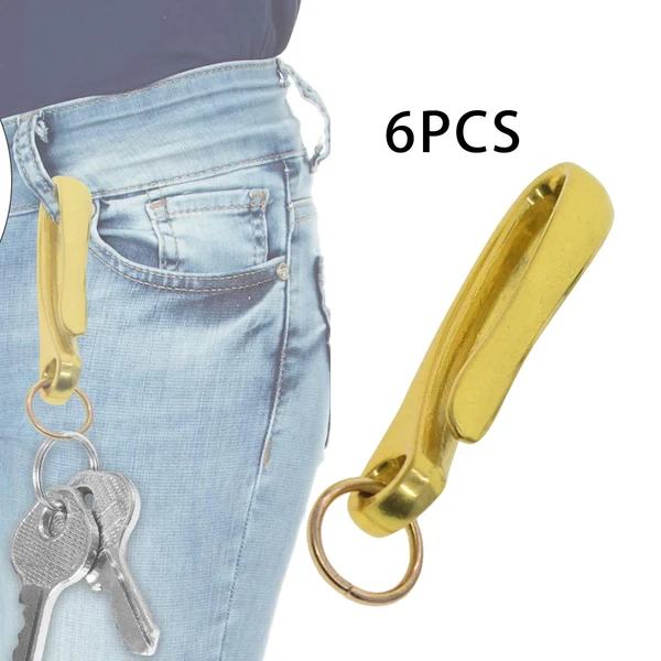 Flexible Maxbell 6Pcs Japanese Fish Hook Keychain Belt Clip Purse Wallet Holder Key Aureate Carefully Designed