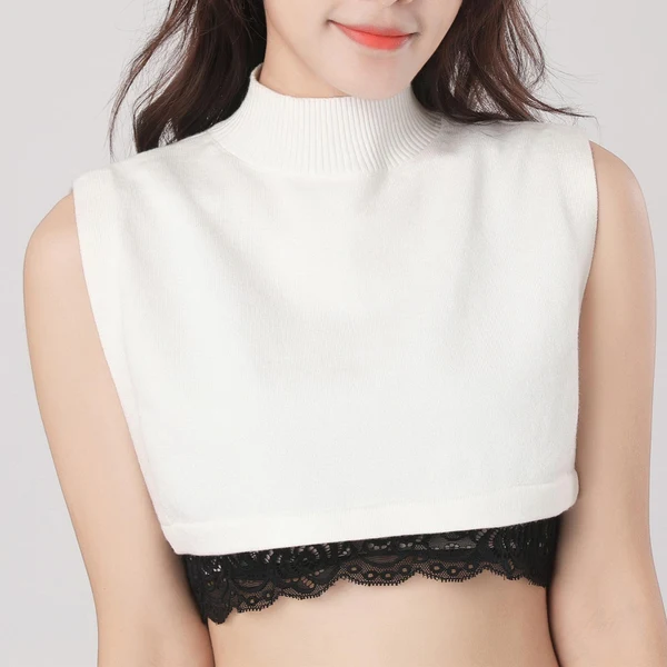 Excellent Maxbell Fake Collar Turtleneck Removable Winter Soft High Neck for Blouse Shirt white Fast