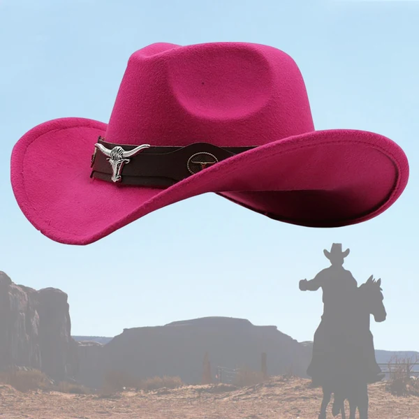 Reliable Maxbell Cowgirl Hat Breathable Casual Cowboy Hat for Women Men Fall Short Trips Pink Green