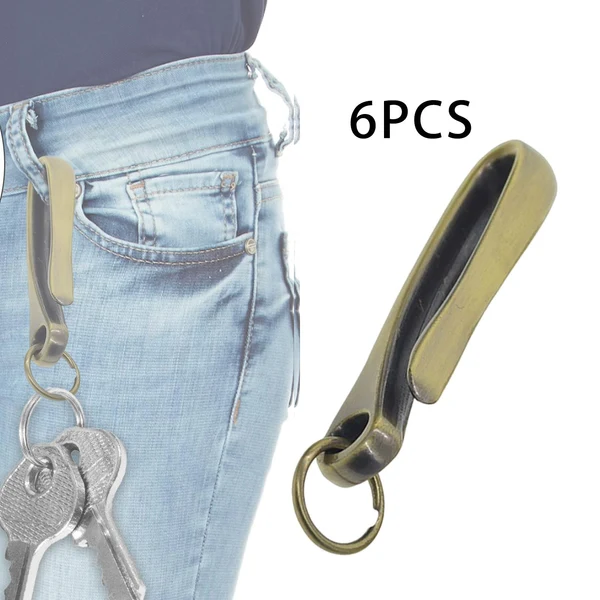 Carefully Designed Maxbell 6Pcs Japanese Fish Hook Keychain Belt Clip Purse Wallet Holder Key bronze Casual