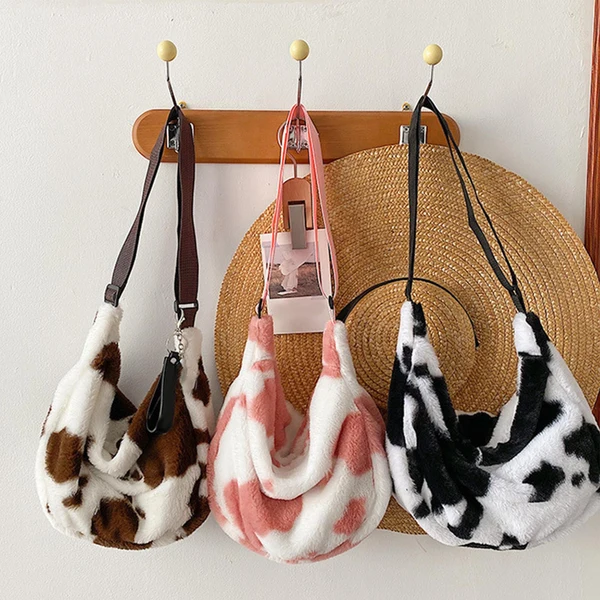 Breathable Maxbell Plush Women Shoulder Bag Fashion Pouch Ladies Handbag Casual Tote Pink Efficient