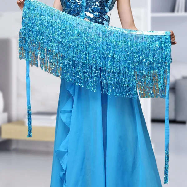 Green Maxbell Belly Dance Skirt Belt Sequined Tassel Costume for Performance Party Rave Blue Certified
