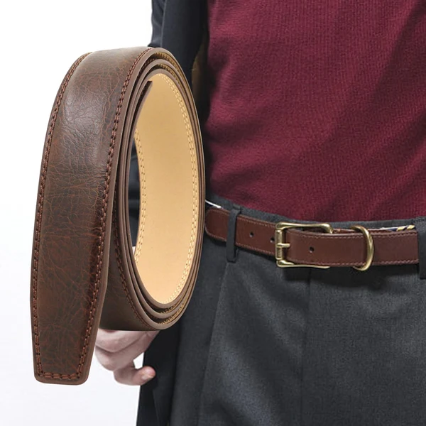 Excellent Maxbell PU Leather Men Belt Strap Waist Band for Clothing Automatic Buckle Pants Coffee Fast