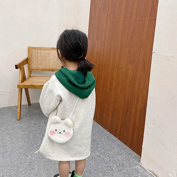 Expertly Made Maxbell Plush Shoulder Bag fashion Zipper Closure Furry Girls for kids White Official