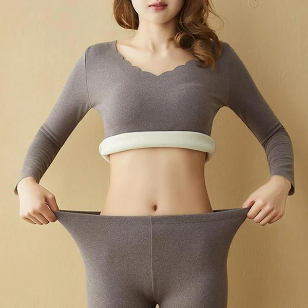 Elite Maxbell Women Thermal Top Lingerie Long Sleeve Base Layer Winter sport Shirt XL Gray Clean