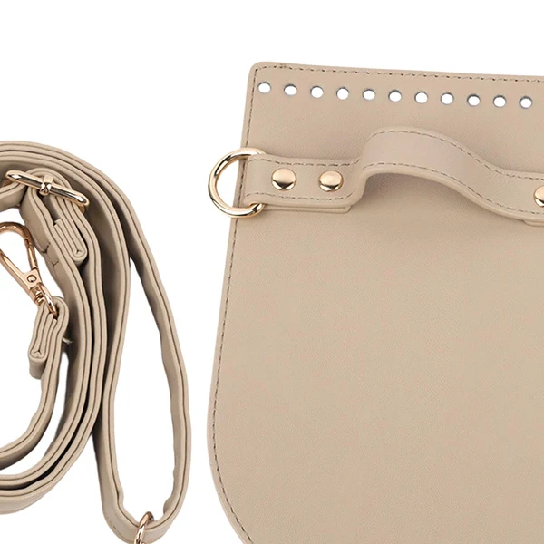 Elegant Maxbell PU Leather Bag Cover Shoulder Strap Hand Woven for Weaving Bags Purse Making Khaki Convenient