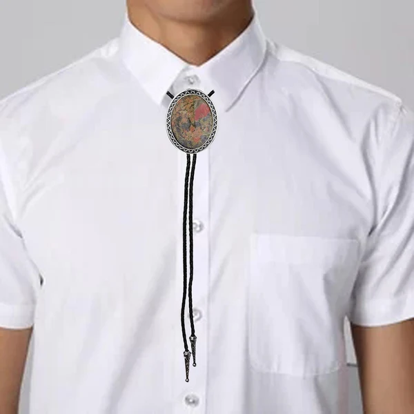 Clean Maxbell Fashion Bolo Tie Necklace Pendant Adjustable Casual Jewelry PU Leather Rope Multicolor Consistent