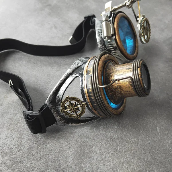 Functional Maxbell Fashion Steampunk Goggles Eyewear Men Props Punk Colored Glasses Stylish
