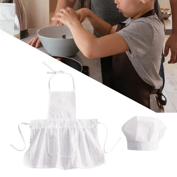 Durable Maxbell 2 Pieces Baby Chef Apron and Hat Infant Baby Chef Costume Kids Costumes Set S Girl Flexible