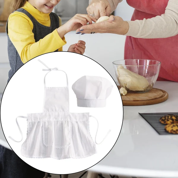 Lightweight Maxbell 2 Pieces Baby Chef Apron and Hat Infant Baby Chef Costume Kids Costumes Set L Girl Trendy