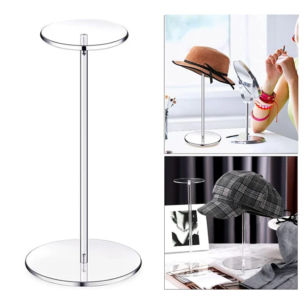 Versatile Maxbell Clear Hat Stand Display Rack Round Display Riser for Living Room Table Home 35cm Organic