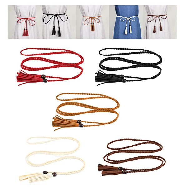High-Performance Maxbell Womens Waist Belt Waistband Jeans Waist Rope Retro Style Accessories Woven Red Original