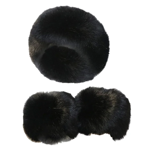 Fine Crafted Maxbell Faux Fur Cuffs Headband Arm Warmer for Cold Winter Halloween Decorations Black Reliable