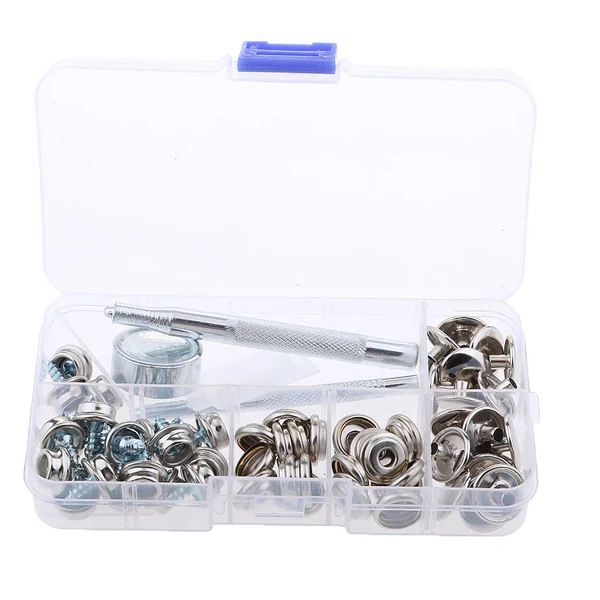 Advanced Maxbell 63Pcs Boat Canvas Fabric Snap Cover Stainless Steel 3 8'' Screw Button Socket Fastener Kit Carefully Designed