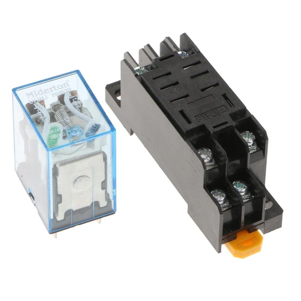 Premium Material Maxbell Relay LY2NJ Small Relay 10A 8 PIN 2NO2NC Power Relay and Socket Base DC24V Pure