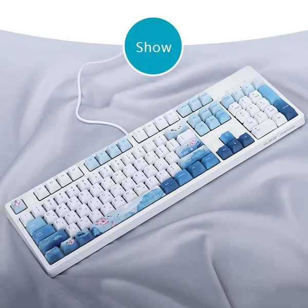 High-End Maxbell Ajazz Mechanical Gaming Keyboard USB Wired 104 Keys for Gamers Blue Switch Specialty