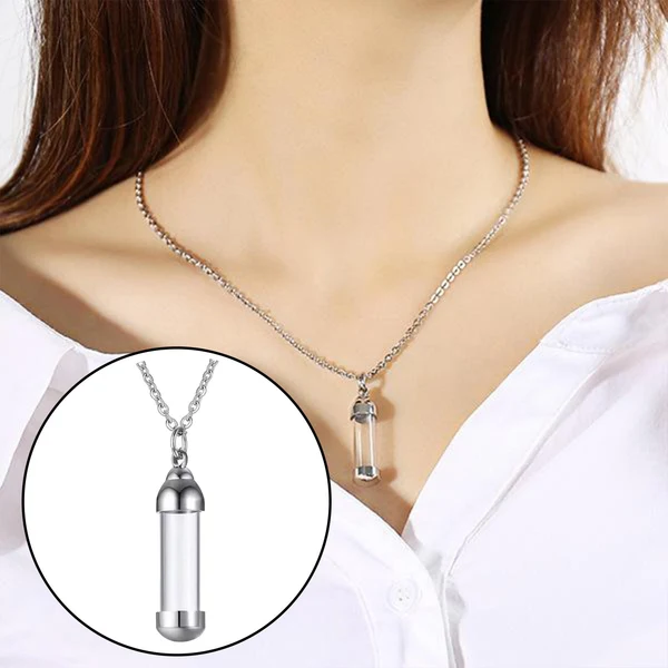 Solid Maxbell Cremation Urn Necklace Ashes Holder Vial Tube Pendant Keepsake Memorial Efficient