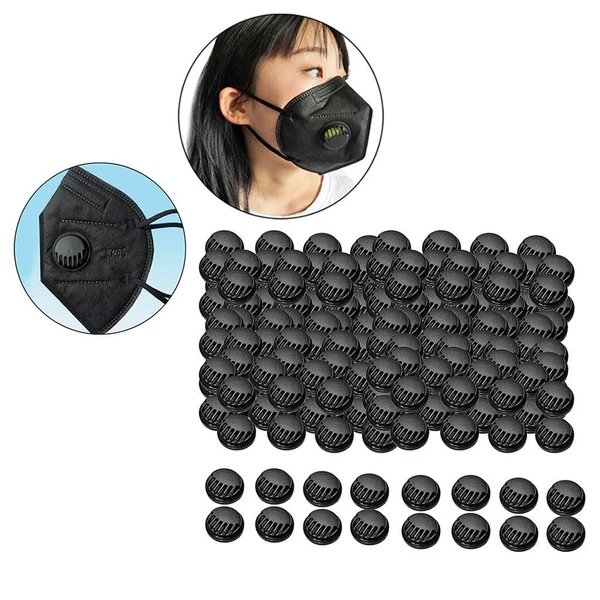 Official Maxbell 100pcs Breathing Valve Filter Respirator for Face Mask Black Superior