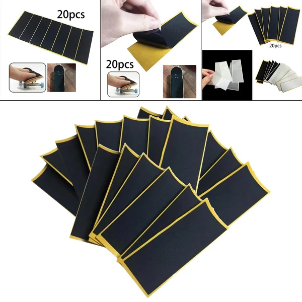 Premium Maxbell Maxbell 20x Fingerboard Tape Non Slip Comfortable Mini Skateboard Supplies Black Durable