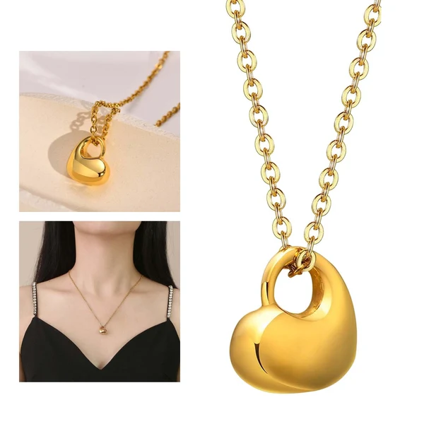 Advanced Maxbell Heart Urn Necklace Memorial Ashes Holder Hand Crafted Durable Golden Long-Lasting