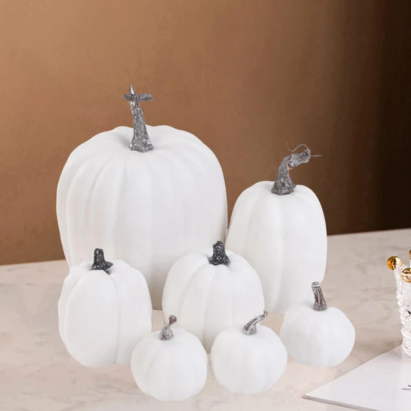 Sustainable Maxbell 7x Artificial Pumpkins Foam Crafts Fall Halloween DIY Fireplace Party white Sophisticated