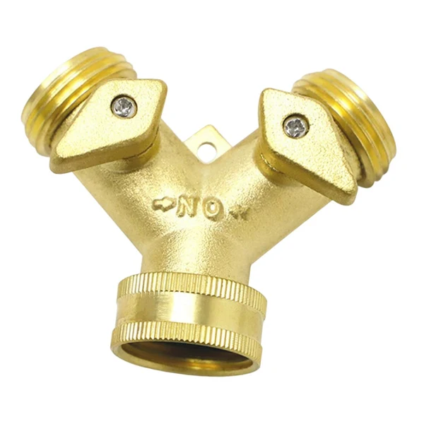 Breathable Maxbell Y Valve Hose Splitter Firm Water Separator Brass Double Way for Lawn Outdoor Expertly Made
