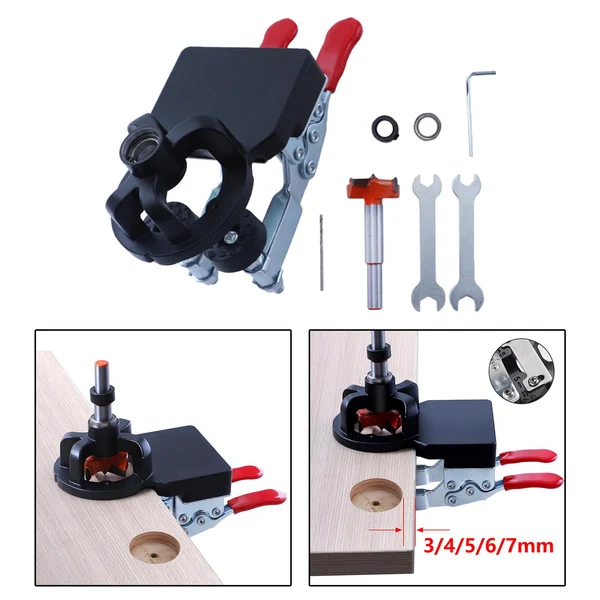 Consistent Maxbell 35mm Hinge Hole Locator Jig Drilling Fixture for Furniture Wardrobe Cupboard Prestigious
