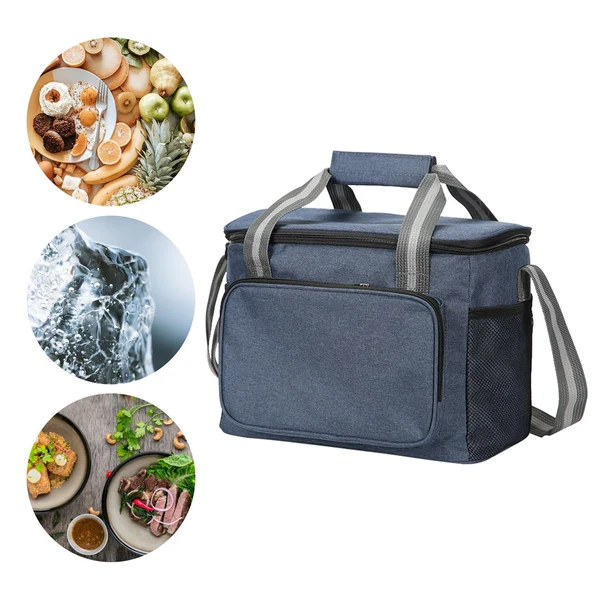 Enhanced Maxbell Lunch Waterproof Bag Tote Oxford Cloth Picnic Tote for Office Picnics Blue Consistent