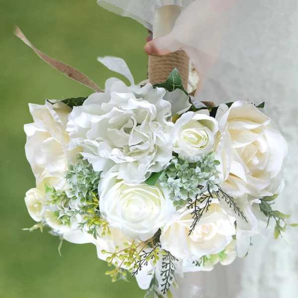 User-Friendly Maxbell Handmade Peony Rose Flowers Wedding Bouquets Bridesmaid Holding Flower Soft