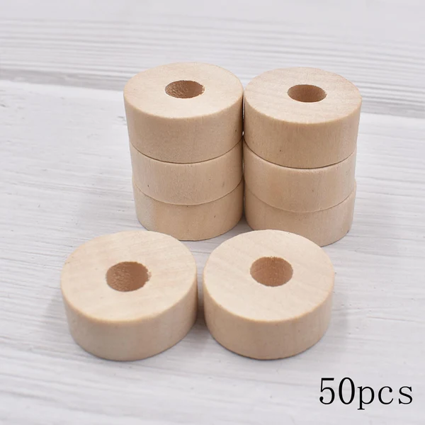 Long-Lasting Maxbell 50Pcs 1inch Diameter Wooden Wheels for Crafts Toy Cars Painting Staining Clean