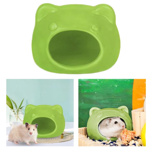 High-Quality Maxbell Small Pet Ceramic Hamster House Hedgehog Bunny Sleeping Bed Summer Green Optimized