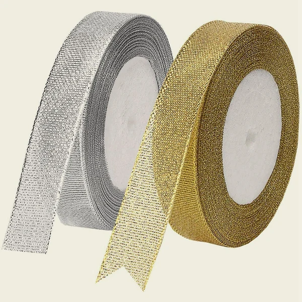 Fashionable Maxbell Glitter Ribbon 2cm Width Sewing Fabric Ribbon 25Yards for Birthday Wedding Healthy
