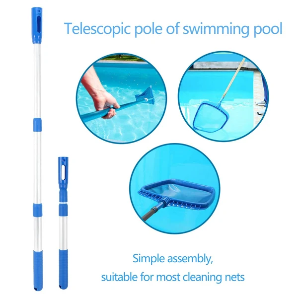 Reusable Maxbell Aluminum Alloy Pool Handle 3 Stage Rod for Rakes Brushes Vacuum Heads Eco-Friendly