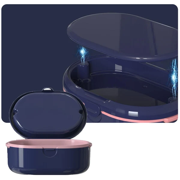 Contemporary Maxbell Denture Case with Strainer Basket for Artificial Teeth Night Guard Travel Expertly Made