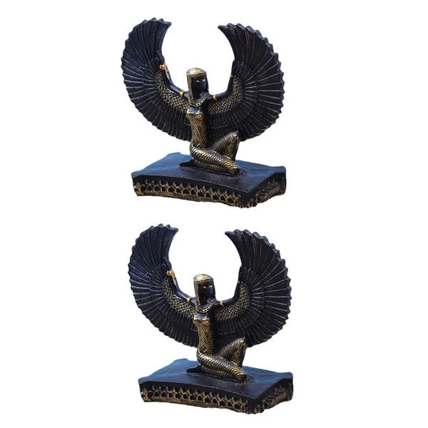 Responsible 2x Open Wing Kneeling Statue Artware Bookshelf Sculpture Decor Proven