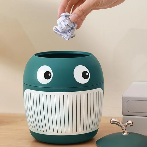 Trusted Maxbell Small Desk Trash Can Garbage Bin Waste Bin Dustbin for Home Vanity Bedroom Green Breathable