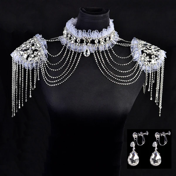 Eco-Friendly Maxbell Shoulder Chain Necklace Handmade Swimsuit Pearl Body Durable for Prom Beach A Detailed