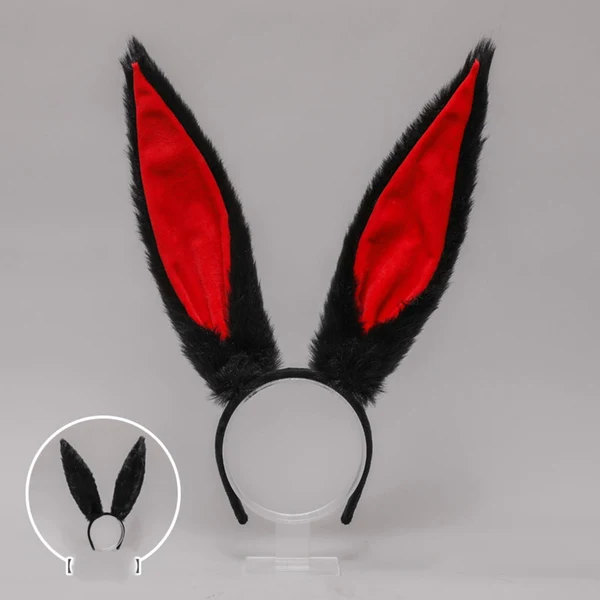 Clean Maxbell Cute Bunny Ears Headband Party Favor Headwear Photo Props for Cosplay Black Fine Crafted