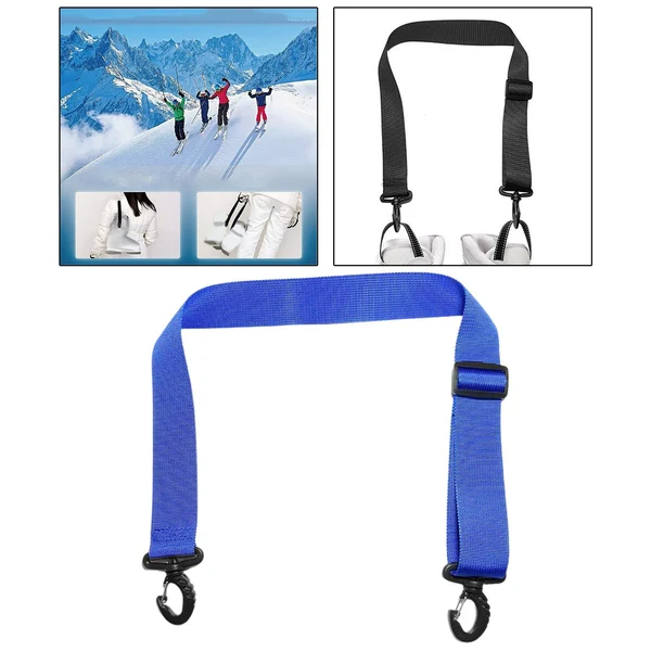 Long-Lasting Maxbell Ski Shoulder Carrier Heavy Duty Ski Wrapsties for Ski Boots Snowboarding 55cm-91cm Blue First-Class