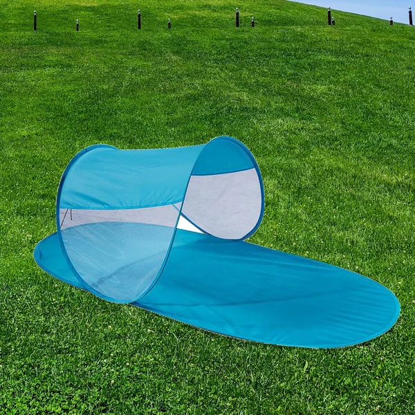 High-Performance Maxbell Beach Tent Sun Protection Umbrella Sunshade Shelter for Camping Blue Fast