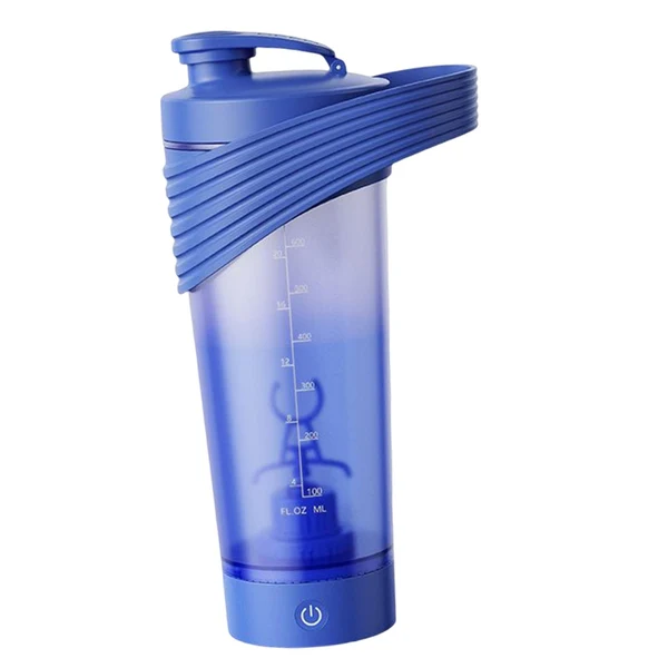 Effective Maxbell Maxbell Portable Electric Shaker Bottle Outdoor for Protein Mixes Milk Fitness Blue Recyclable