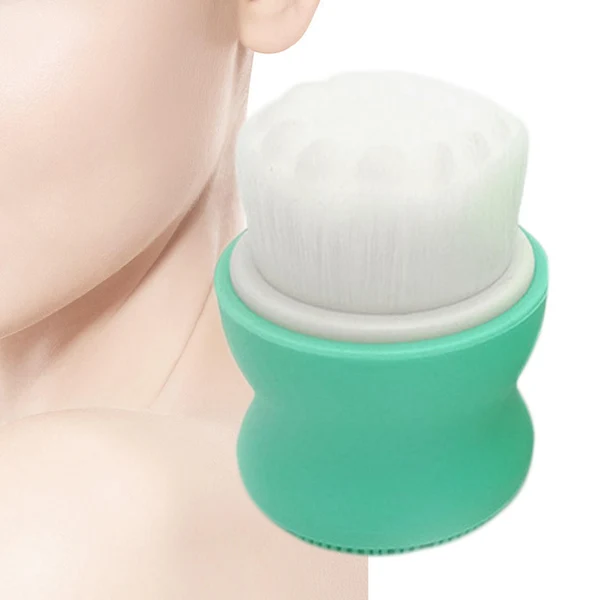 Outstanding Maxbell Manual Face Washing Brush Soft Bristle and Exfoliating Silicone Pad Green High-Grade