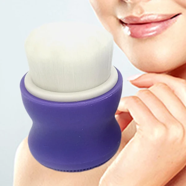 Exclusive Maxbell Manual Face Washing Brush Soft Bristle and Exfoliating Silicone Pad Purple Trusted