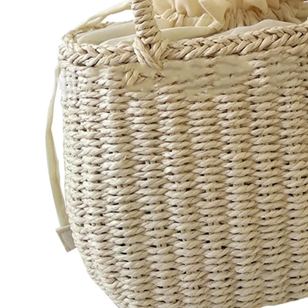 Natural Maxbell Straw Handbag Purse Casual Lady Handwoven Top Handle Satchel Women Woven Bag Advanced