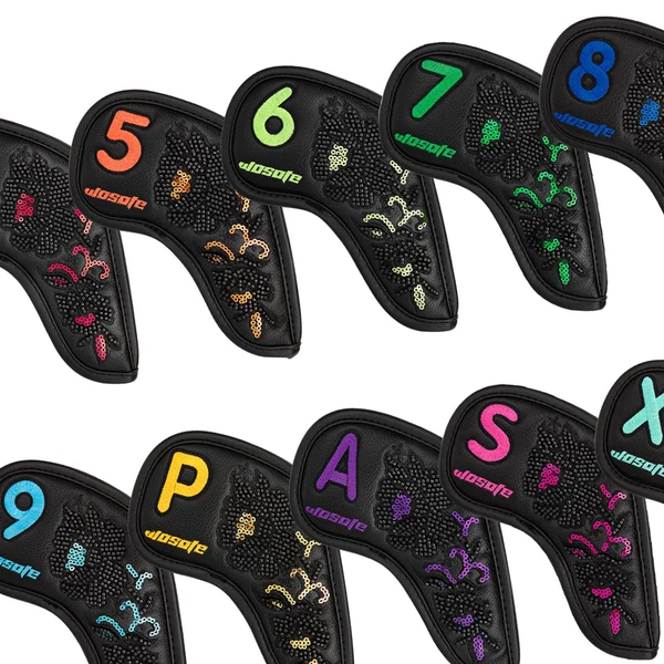 Recyclable Maxbell 10x Golf Iron Headcover Scratch Proof Long Neck Waterproof Golfer Gift black Long-Lasting